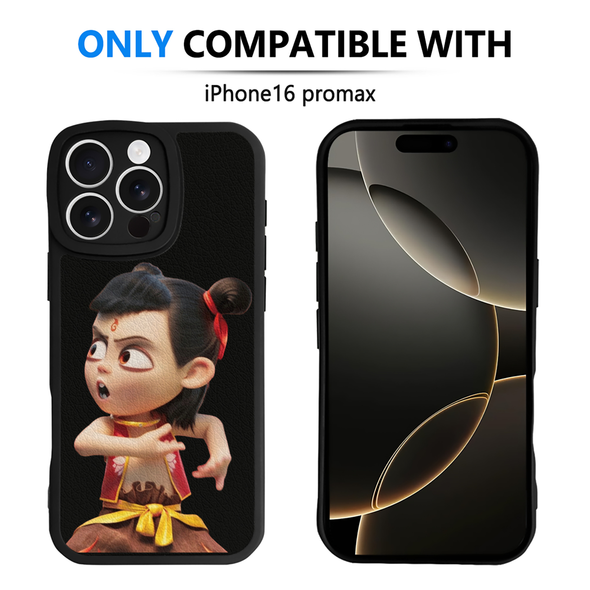 （画像用） Ne Zha 2 ナタ 魔童の大暴れ 【iPhone 16シリーズ対応】シリコンスマホケース（レザー調） 材質：シリコン